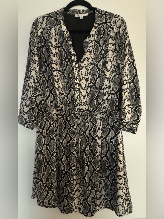 DR2 Dresses & Skirts - ✨ Snake Print Fit & Flare Dress | Large | V-Neck | Lined | Workwear Like New